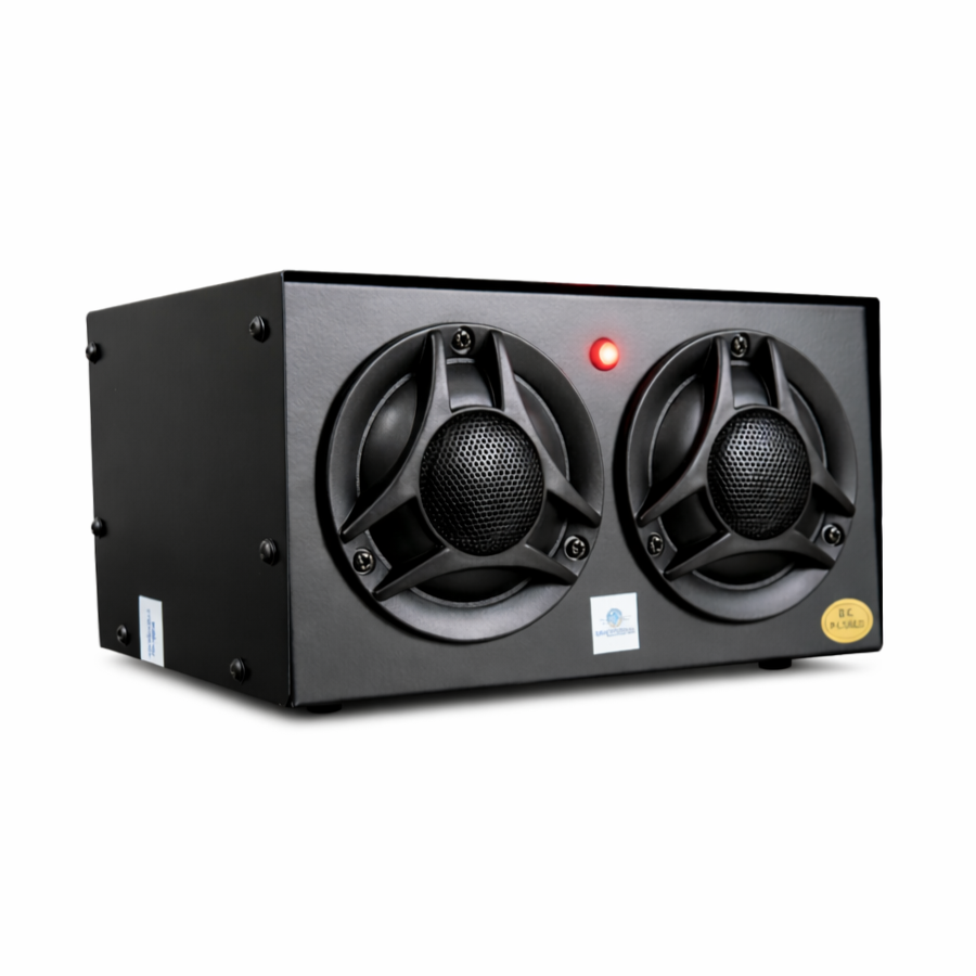 Dual FAN cooling unit in a black metal enclosure with two circular blowers and a red status light on the front panel